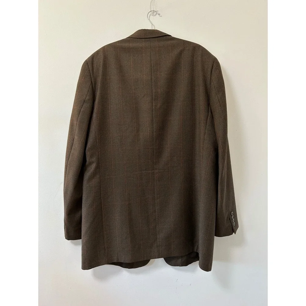 Ted Baker London Nordstrom Mens 46XL Brown Glen Plaid 3 Button Blazer Jacket
